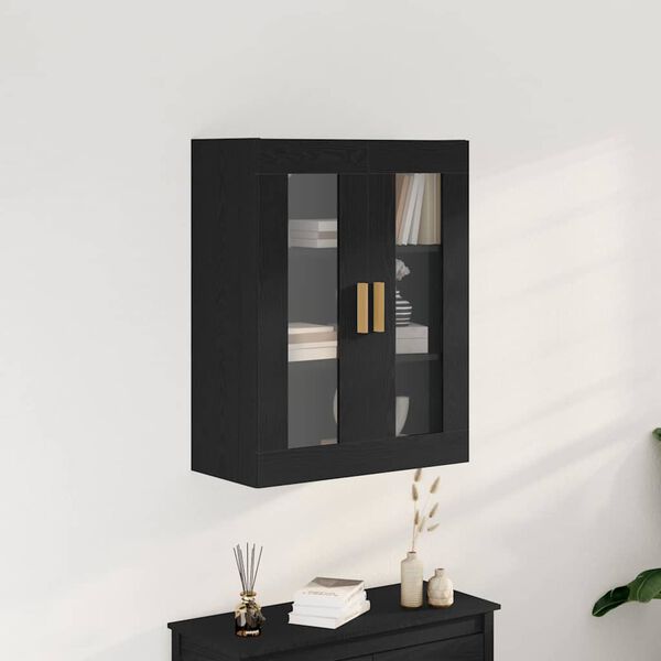 vidaXL Wall Cabinet Black Oak 27.36 x 13.39 x 35.43 in Engineered Wood