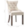 vidaXL Dining Chair Set of 6 Beige Fabric (100% polyester), rubberwood