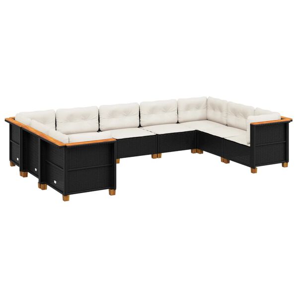 vidaXL Garden Sofa Set Black