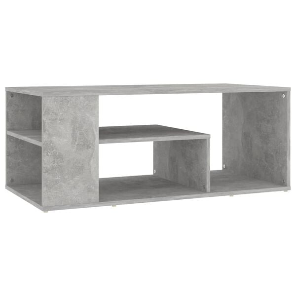 vidaXL Coffee Table Concrete Gray Engineered Wood 39.4x19.7x15.7 in