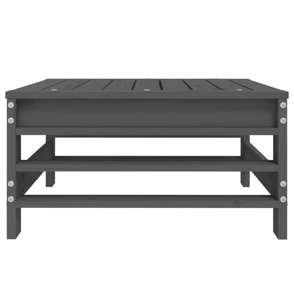 vidaXL Garden Footstool Grey Solid pine wood Standard Modular