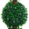 vidaXL Fake Plant Mixed Green Polyethylene, solid eucalyptus wood Medium
