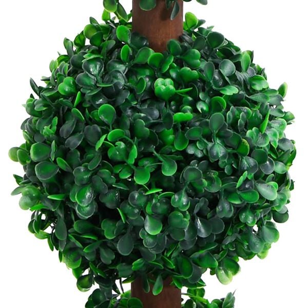 vidaXL Fake Plant Mixed Green Polyethylene, solid eucalyptus wood Medium