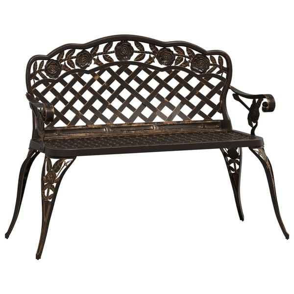 vidaXL Garden Bench Bronze Cast aluminum, Cast iron Medium Durable