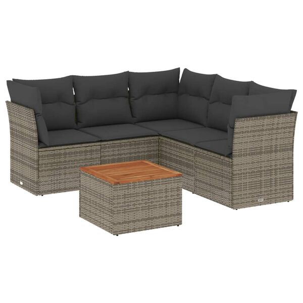 vidaXL Garden Sofa Set Grey