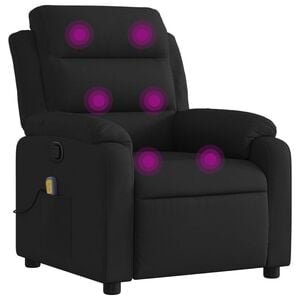 vidaXL Massage Recliner Chair Black Fabric (100% polyester), metal, plywood