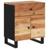 vidaXL Bedside Cabinet Natural wood and black