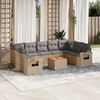 vidaXL Garden Sofa Set Mix beige PE rattan Garden Sofa Set Rectangular