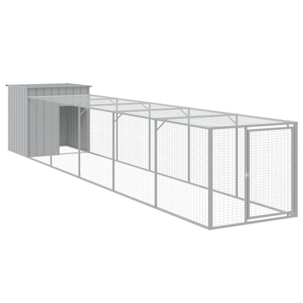 vidaXL Chicken Cage Light Grey Galvanized Steel Large Durable