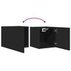 vidaXL TV Cabinet Set of 4 Black Engineered Wood Medium TV Cabinet