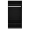 vidaXL Wardrobe Black Engineered wood Compact Wardrobe Rectangular