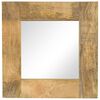 vidaXL Mirror Natural Wood Solid mango wood frame, Glass 19.7x19.7 in