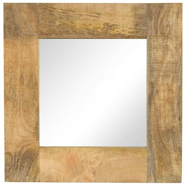 vidaXL Mirror Natural Wood Solid mango wood frame, Glass 19.7x19.7 in