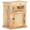 vidaXL Bed Cabinet Natural Wood Solid Mango Wood and Natural Cane Medium