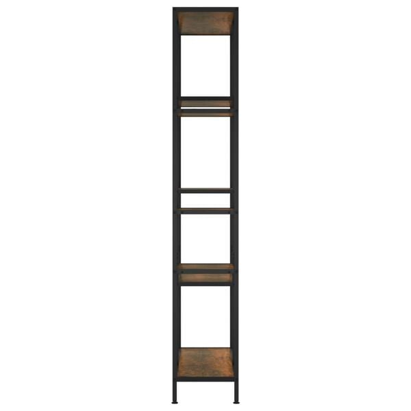 vidaXL Book Shelf Dark brown and black Engineered wood and steel