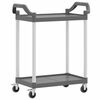 vidaXL 2-Tier Trolley Gray 31.9"x16.1"x36.2" Aluminum