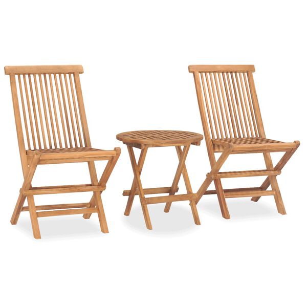 vidaXL Outdoor Dining Set Natural teak Smooth sanded teak hardwood Compact