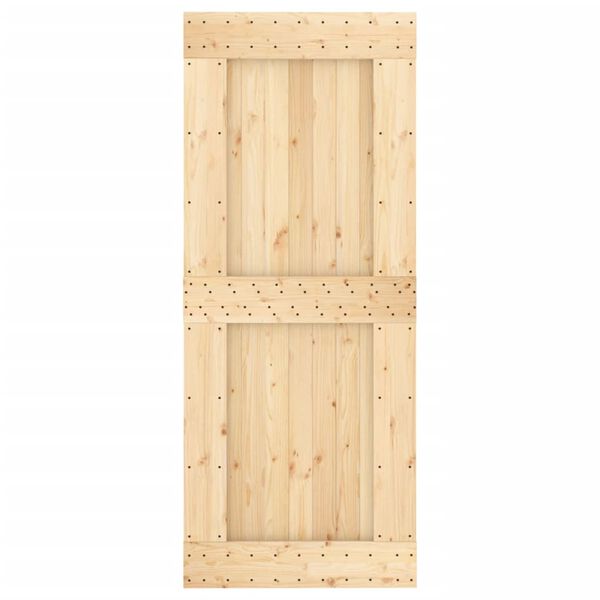 vidaXL Sliding Door with Hardware Set 33.5"x82.7" Solid Wood Pine