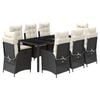 vidaXL Garden Dining Set Black, Cream White