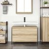 vidaXL Bathroom Basin Cabinet Sonoma Oak Engineered Wood Medium