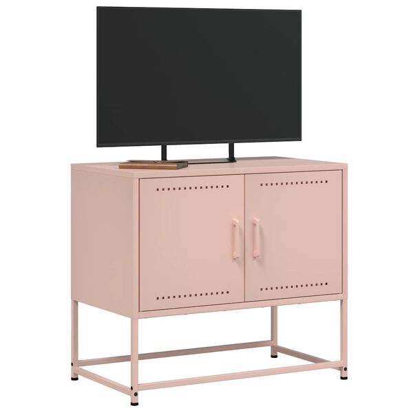 vidaXL TV Cabinet Pink Steel Standard TV Cabinet Rectangular