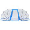vidaXL Pool Dome Transparent with blue detailing PVC Large Collapsible