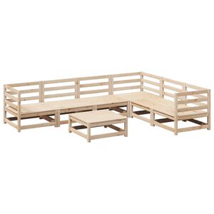 vidaXL Garden Sofa Set Natural Pine Solid Pine Wood Large Modular