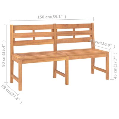 vidaXL Patio Bench 59.1" Solid Teak Wood