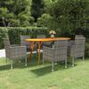 vidaXL 7 Piece Patio Dining Set Gray