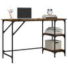 vidaXL Desk Smoked oak Engineered wood, metal Medium Adjustable Feet