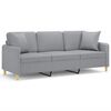 vidaXL 3-seater Sofa Light Grey Fabric (100% polyester), metal, textilene