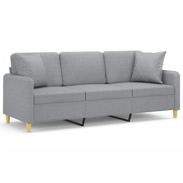 vidaXL 3-seater Sofa Light Grey Fabric (100% polyester), metal, textilene