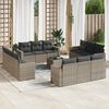 vidaXL Garden Sofa Set Grey Poly Rattan Large Garden Sofa Set