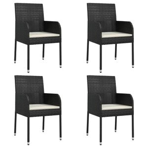 vidaXL Garden Chair Set of 4 Black, Cream White