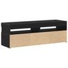 vidaXL TV Cabinet Black Oak 47.24 x 13.78 x 15.75 in Engineered Wood