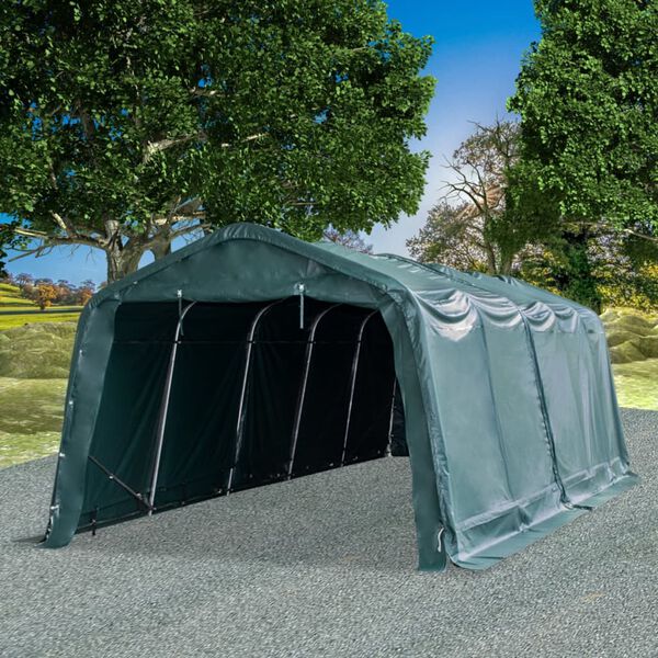 vidaXL Livestock Tent Dark Green PVC Large Detachable Livestock Tent