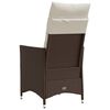 vidaXL Reclining Garden Chair Brown PE rattan Standard