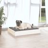 vidaXL Dog Bed White Solid pine wood Medium Tough Dog Bed