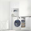 vidaXL Washing Machine Cabinet High Gloss White 25.2x9.4x74.8" Engineered Wood