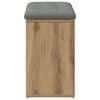 vidaXL Shoe Bench Artisan Oak, Light Grey Engineered Wood, Polyester, Foam