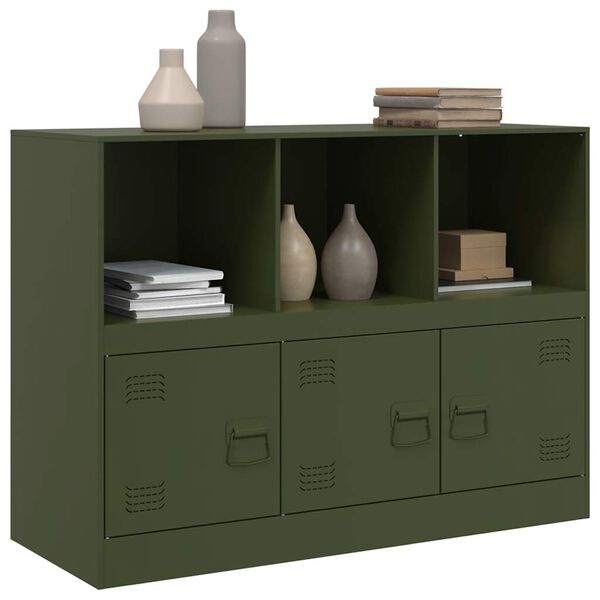 vidaXL Sideboard Olive Green Cold-rolled Steel Medium Sideboard