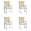 vidaXL Lowback Chair Cushion Set of 4 Beige Oxford fabric (100% polyester)
