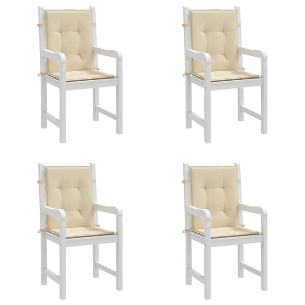 vidaXL Lowback Chair Cushion Set of 4 Beige Oxford fabric (100% polyester)