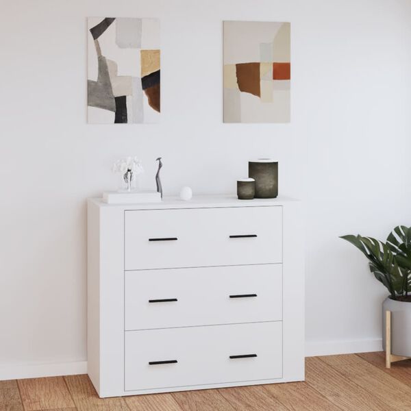 vidaXL Sideboard White Engineered wood 31.5in x 13in x 27.6in Storage