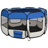 vidaXL Dog Playpen Blue and Cream Polyester, Steel 43.3 x 43.3 x 22.8 in