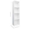 vidaXL Book Cabinet White Engineered Wood 14.2 x 11.8 x 56.3 in