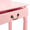 vidaXL Dressing Table with Stool Pink 25.6x14.2x50.4" Paulownia Wood MDF