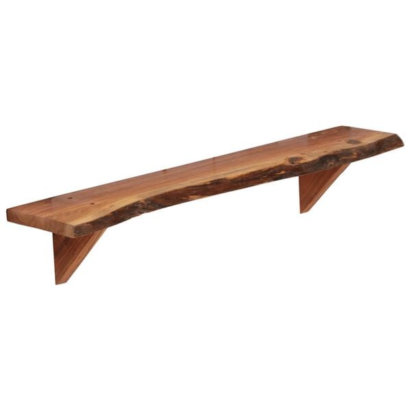 vidaXL Wall Shelf Set of 2 Varied wood grain Solid Acacia Wood Medium