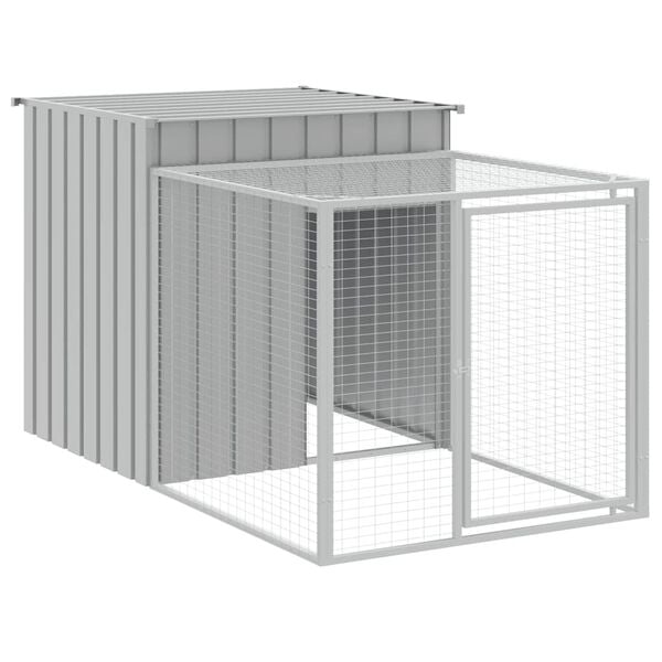 vidaXL Chicken Cage Light grey Galvanized Steel Large Durable