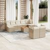 vidaXL Garden Sofa Set Beige PE Rattan Large Modular Garden Sofa Set